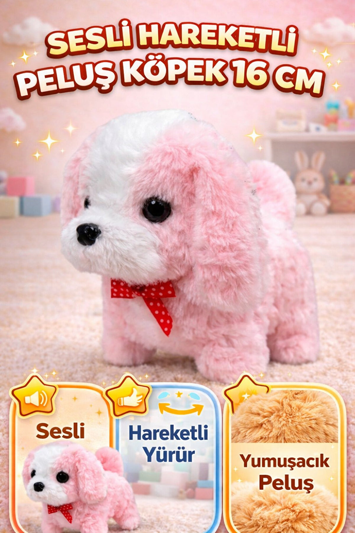 Sesli Hareketli Yürüyen Peluş Köpek