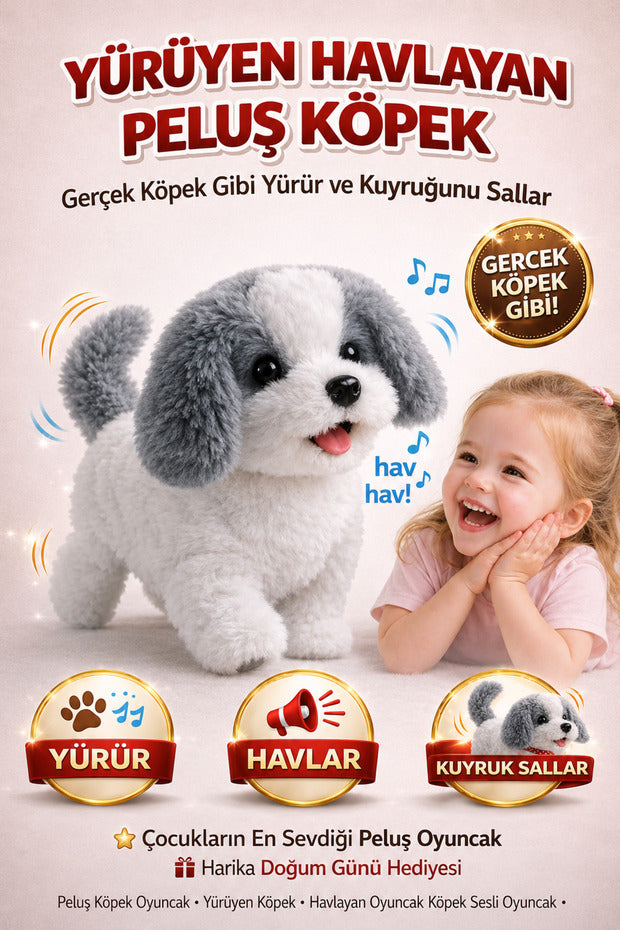 Sesli Hareketli Yürüyen Peluş Köpek